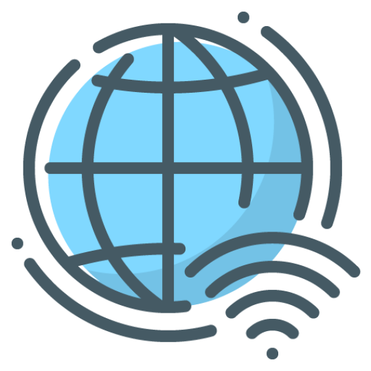 Icon globe web development internet network wifi 18